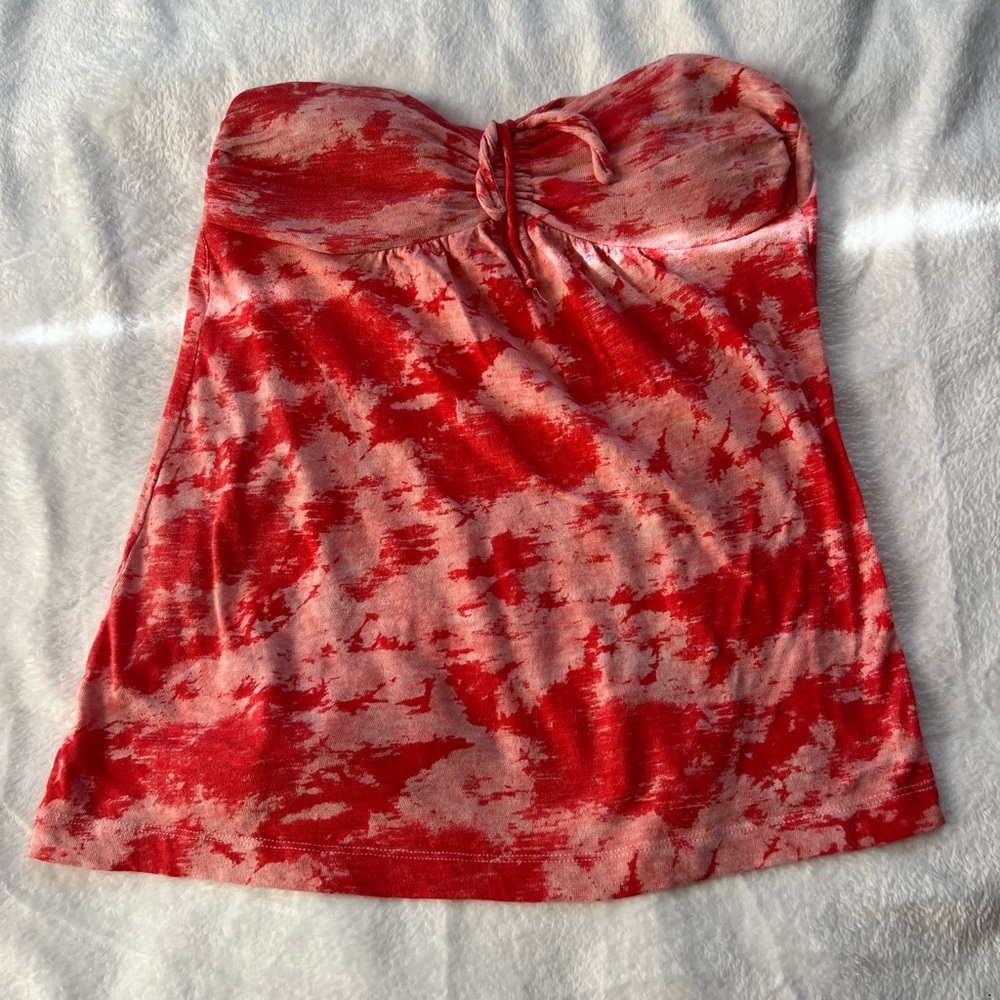 tie dye strapless tank top